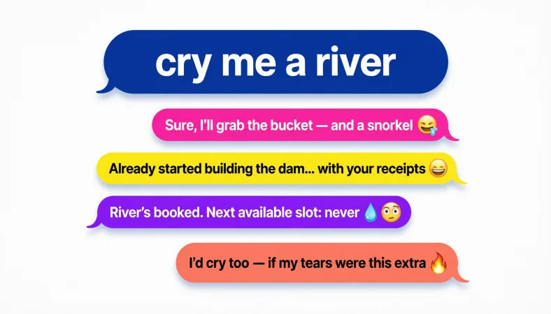 best responses to cry me a river