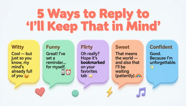 best responses to ill keep that in mind