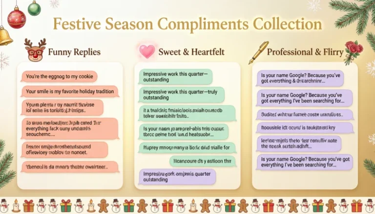 Compliments of the season replies