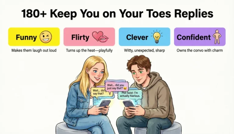 Keep you on your toes replies