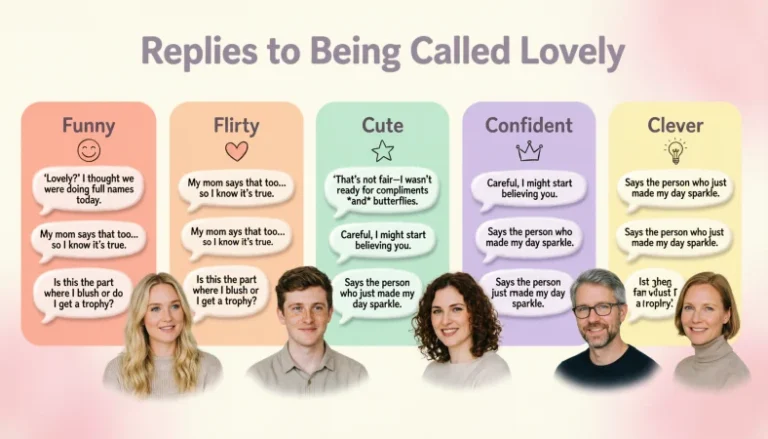 Replies to being called lovely