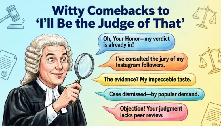 Replies to “I’ll be the judge of that”