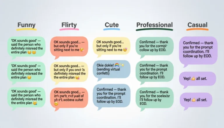 Replies to ok sounds good