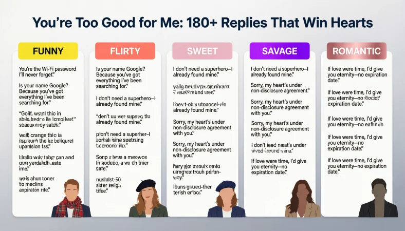 Replies to “you’re too good for me”