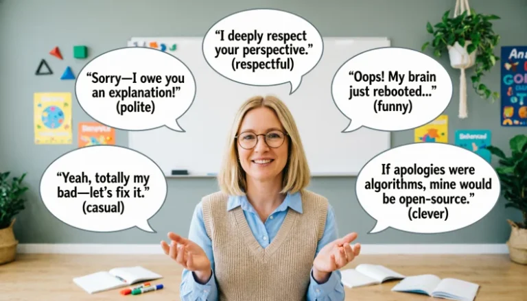 Teacher says sorry replies