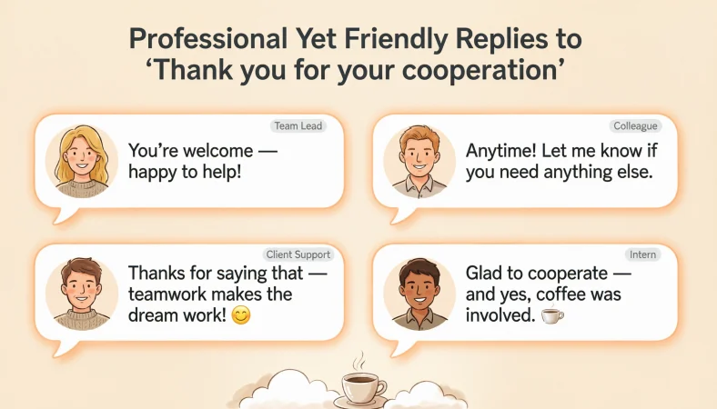 Thank you for your cooperation replies