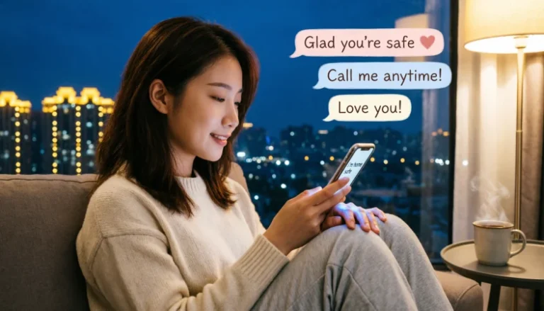 thoughtful replies to text me when you get home safely