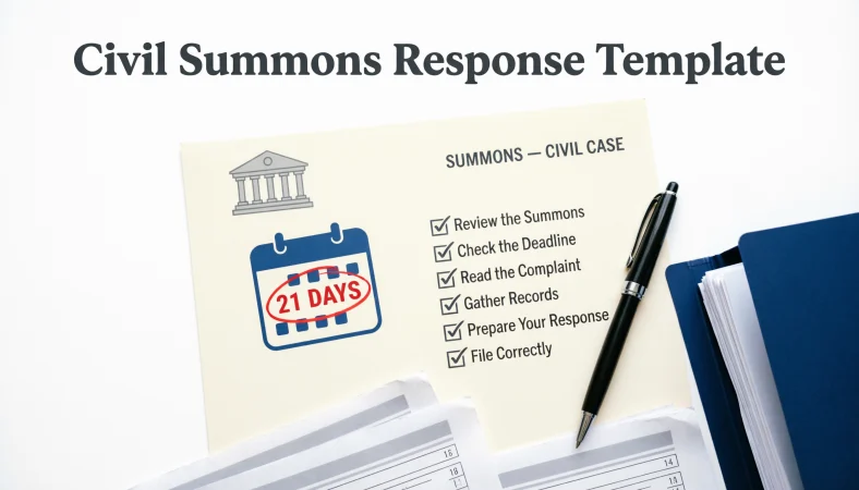 civil summons response template