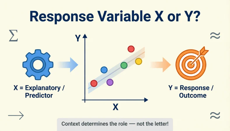 response variable x or y