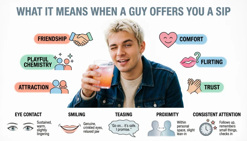 What it means when a guy offers a sip of drink